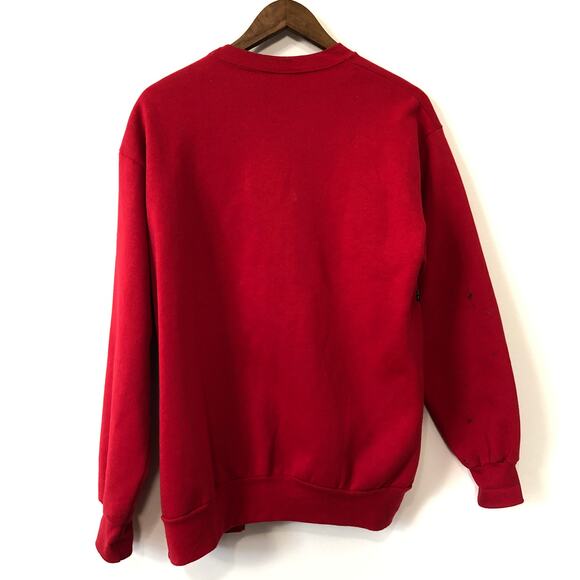 VTG 90s Girardin Christmas Cardinal Sweatshirt Cardigan L Glitter Appliqué USA - Picture 8 of 13